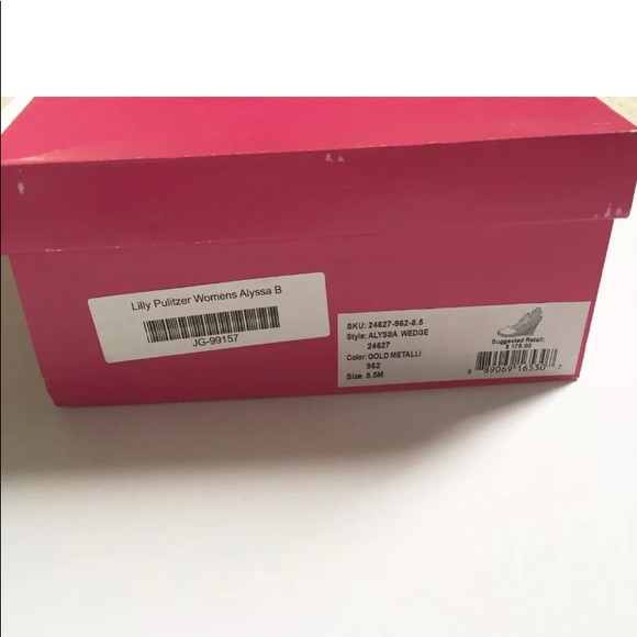 NWT Lilly Pulitzer Alyssa Gold Metallic Sandal 8.5 - Picture 12 of 13